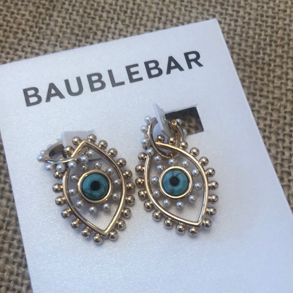 NWT BaubleBar Evil Eye Dangle Earrings